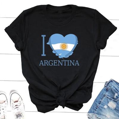 I Love Argentina T-shirts Women Men Casual Argentine T Shirt O Neck T Shirts Oversized Argentinian Flag Graphic Tees Clothes