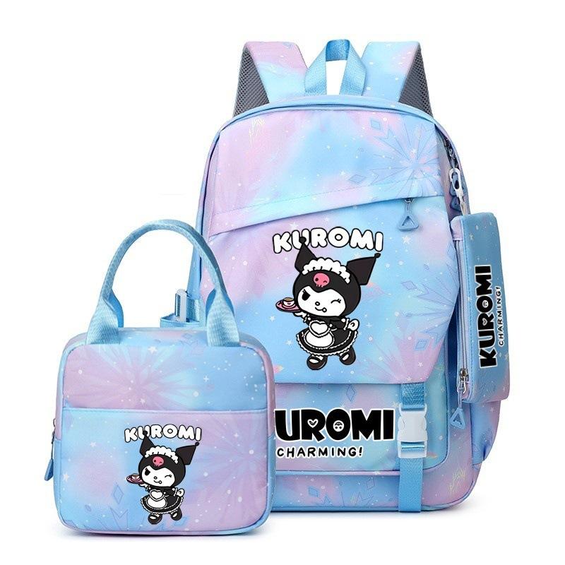 3-teiliges Schulrucksack-Set für Schüler Große Kapazität Oxford-Stoff Schultasche mit Schultergurt und Federmäppchen