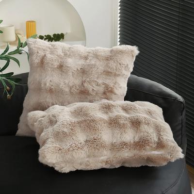 Doppelseitiges Kissen aus Kaninchenfell-Bubble-Samt, Sofakissen für Wohnzimmer, Bürorückenlehne, Winter-Bettkissen, enthält keinen Kern