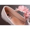 Neue einfarbige Mädchen Strass Schleife flache Schuhe Kinder Ballerinas Koreanischer Stil Lederschuhe Mädchen Tanzschuhe