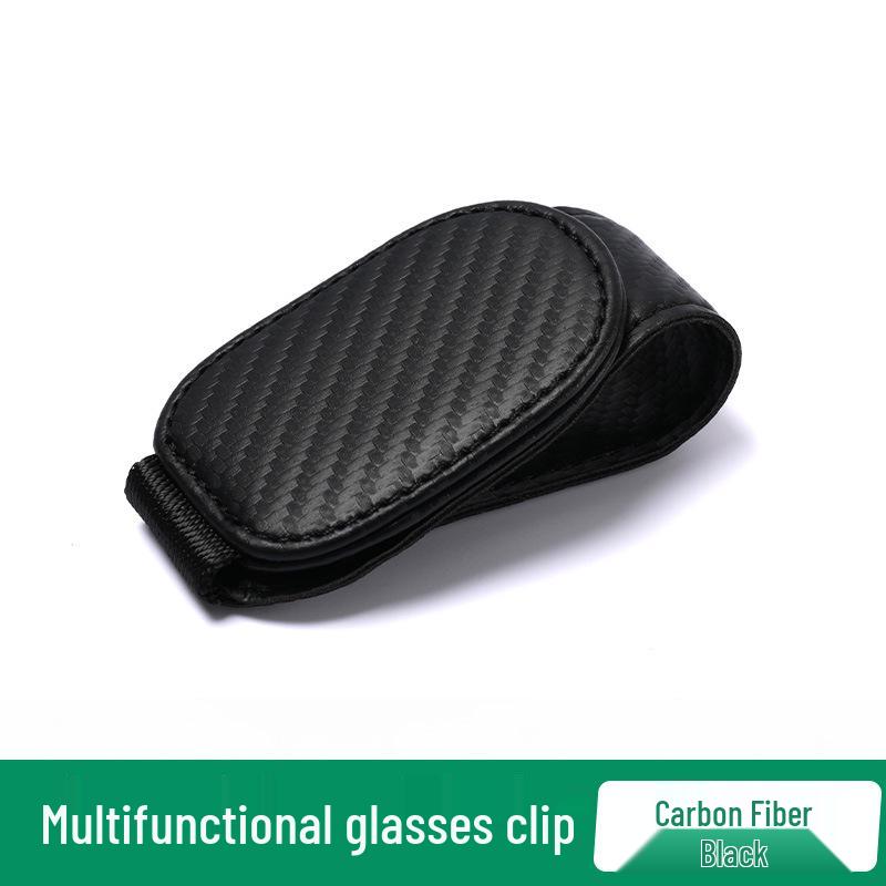 Multi-Function Leather Car Visor Storage Clip for Sunglasses and Cards