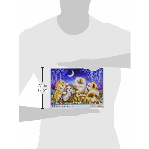 [Made In Japan] 300 Piece Jigsaw Puzzle Let's Play In the Moonlight (26 X 38cm)