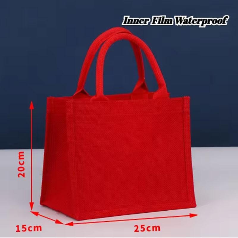 Luxury Embroidered Gift Christmas Party Bags Burlap Tote Casual Lightweight Cloth Bag Wedding Letter Gifts for Bride Packaging