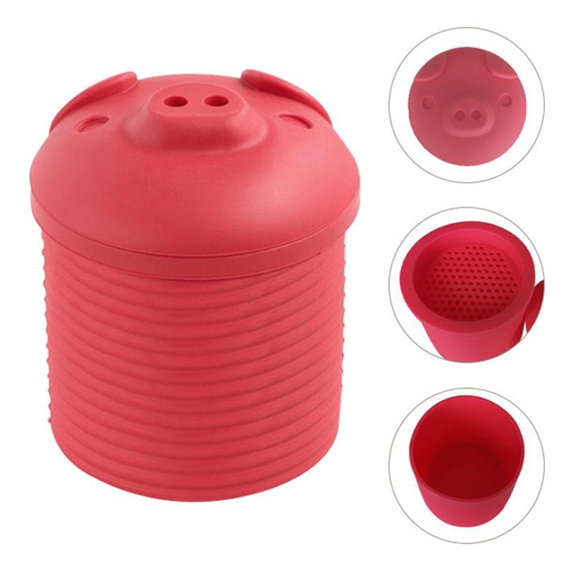 Multifunctional Bacon Grease Container with Filter, Bacon Grease Container Silicone Drum Oil Mesh Filter Holder Storage, Oil Jug