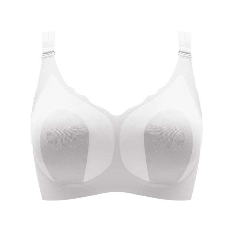 Ultra-thin Seamless Large-size Rabbit Ear Anti-bumping Underwear Women's Big Breasts Are Small, Anti-sagging, Sub-breasts, Jelly Provisions, Bra