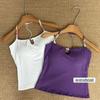 Purple Beaded Halter Tank Top - Women's Sexy Open Back Summer Style