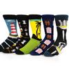 5 Pairs/Pack Men Funny Socks Casual Hip Hop Creative Cartoon Novelty Calcetines Hombre Street