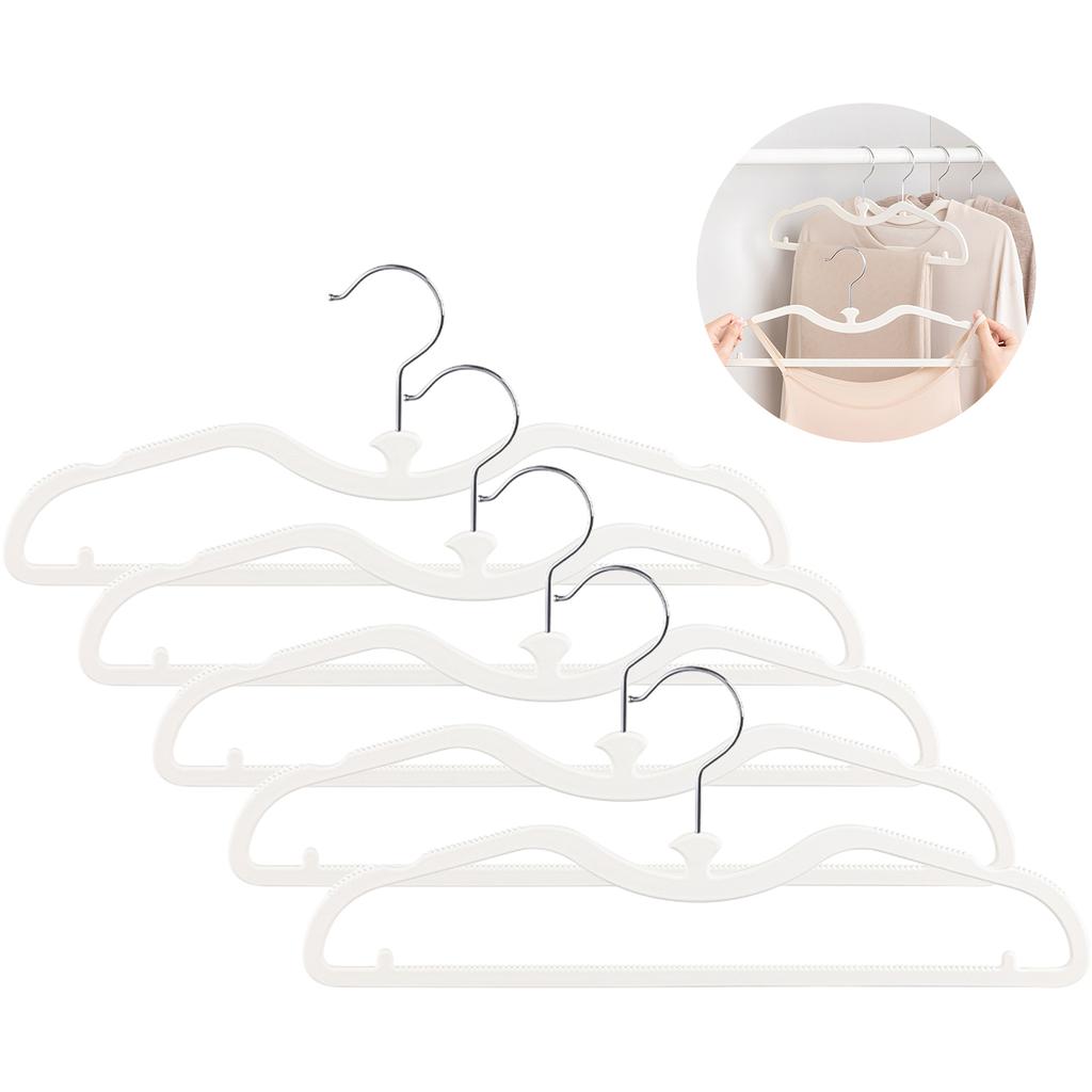 Space Saving Short Neck Hanger with Silicone Coating Anti Slip Rubber Paint Clothes Hanger for Small Wardrobes