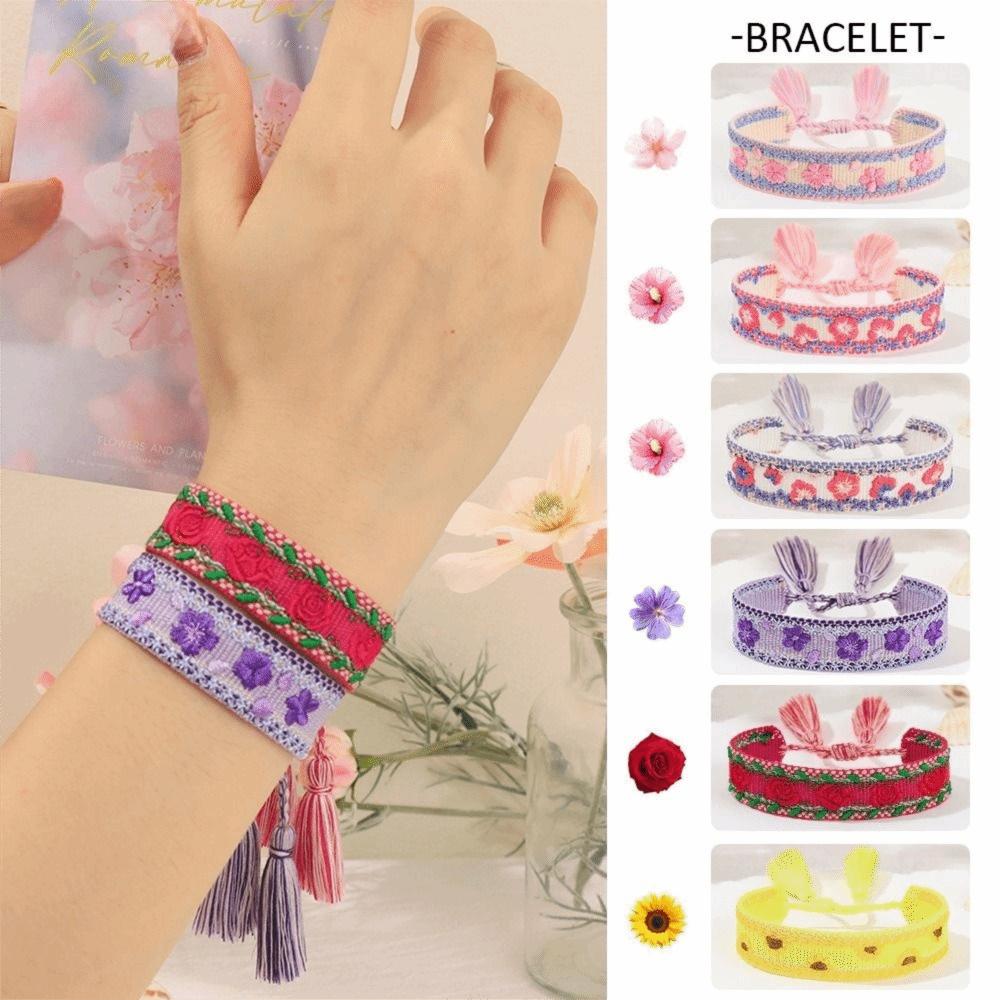 Stackable Wrap Woven Charm Bracelets Adjustable Rope Boho Weave Bracelet  Jewelry Gift