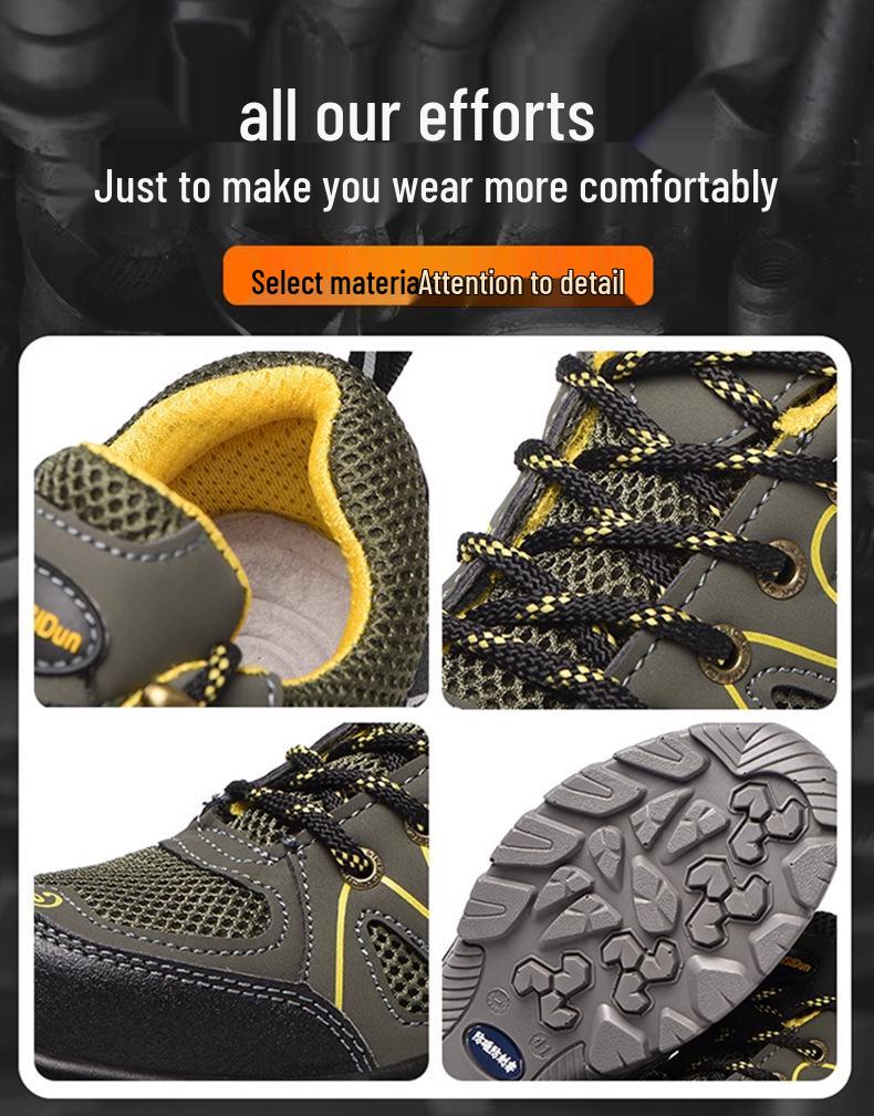 Men's Summer Breathable Work Shoes - Anti-Smash, Anti-Puncture, Oil & Acid Resistant, Odor-Free, Comfortable, Wear-Resistant.