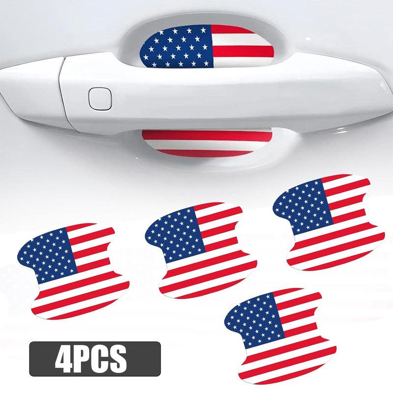 4pcs Auto Accessories Car Door Bowl Anti Scratch Sticker Car Door Flag Styling Decorative Sticker Car Handle Protection Film
