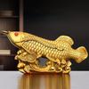 Copper Fish Ornament Golden Dragon Fish Yearly Luck Living Room Office Desktop Decoration