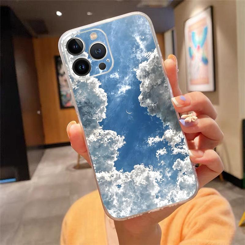 Clound Moon Star Night Phone Case Carcasa Funda For iPhone 17 Pro Max Air 16 15 14 13 Pro Max 15 16 Pro 15Plus Case