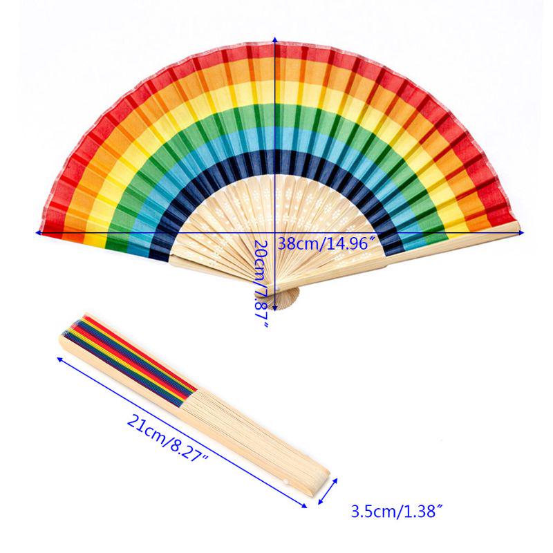 New Japanese Flower Pocket Folding Hand Fan Round Circle Party Decor Gift Dropshipping