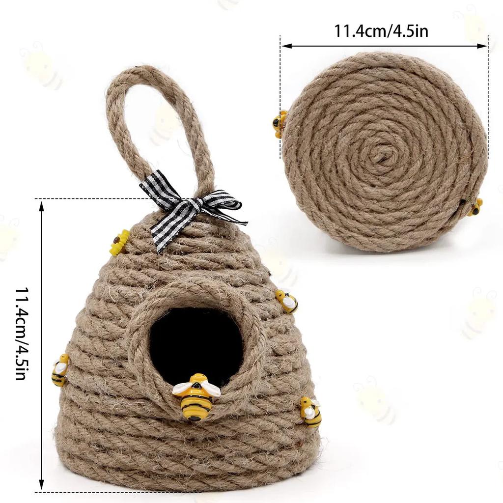 4/1 Pcs Honeycomb decoration jute hanging tiered tray decoration cute handmade honeycomb bee theme party ornaments shelf garden