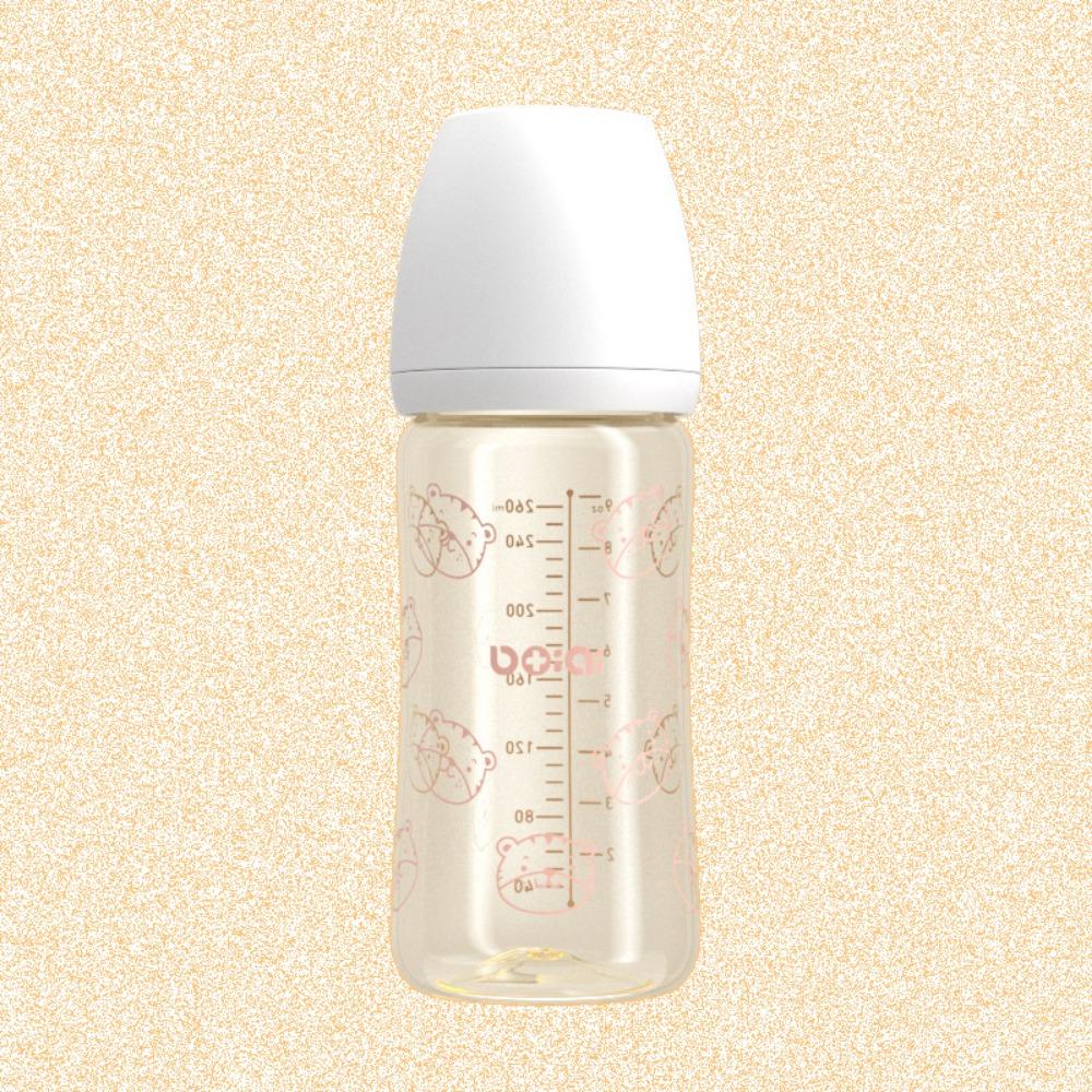 Food Grade Baby Milk Bottle PP Baby Bottle With Handle 270ml Baby Bottle  Feeding Supplies