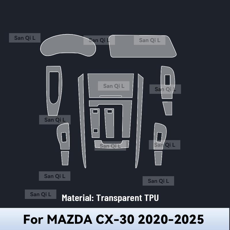 Transparent TPU For MAZDA CX-30 2020-2025 Car Center Console Media Dashboard Navigation Anti-scratch Protector Interior Film