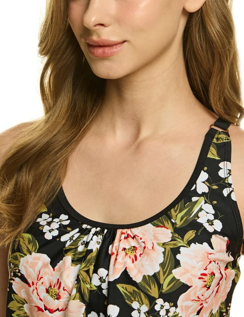 Tankini Swimsuit for Summer UV Padded Top and Bottom Marine Hot Body Large [Tesla] Women's [Stretchy, Quick-Drying, Protection] Set, Separate, Beach,