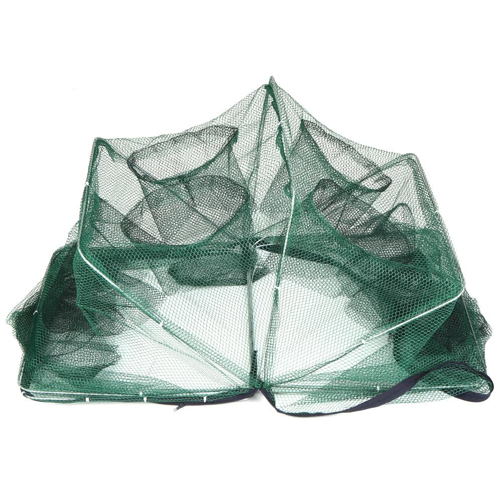 Foldable Fishing Net   6 Hole Fishing Net Shrimp Cage Trap Minnow Crab Baits Mesh Trap Net
