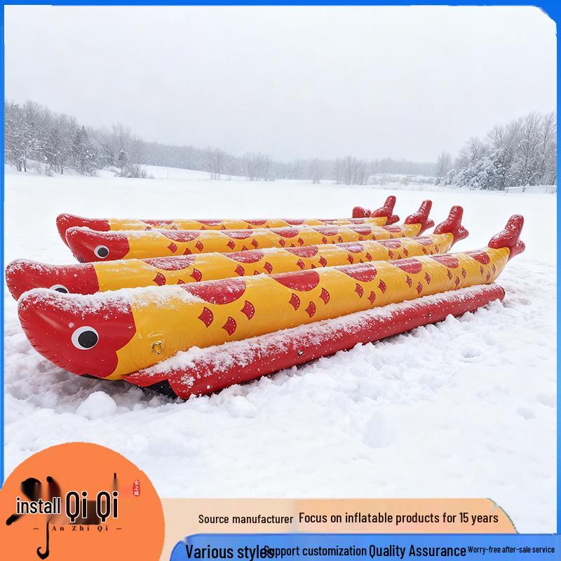 Northeast Outdoor Children's Cartoon Winter Ski Resort Ice Sled Sleigh Banana Boat