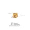 Yhpup Size 7.5 Stainless Steel Layered Wide Open Ring 18K Gold Color PVD Plated Geometric Charm Finger Fashion Jewelry Wholesale