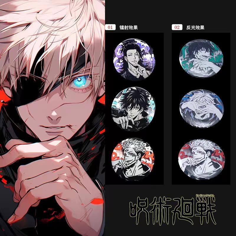 Jujutsu Kaisen Gojo Satoru Geto Suguru Spilla Anime Doppia Flash Riflettente Merchandising Anime Collezione Fan Articoli Otaku