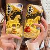The Golden Fighting Horse For Samsung A 31 32 33 34 35 14 15 13 16 25 26 50 52 53 54 55 56 70 71 72 73 Golden Glass Phone Case