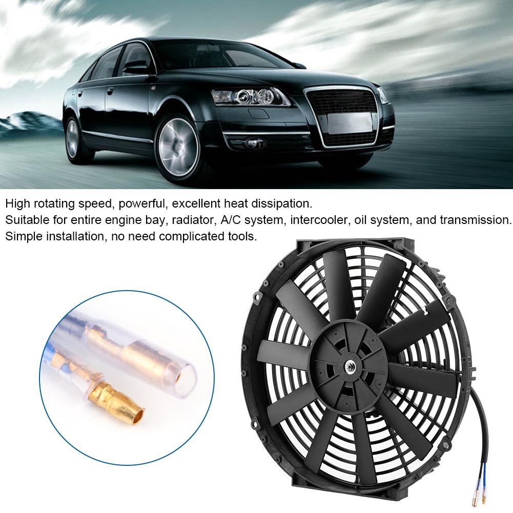 12in Pull Push Car Radiator Fan Engine Bay Cooling with Mounting Kit Auto Modified Parts