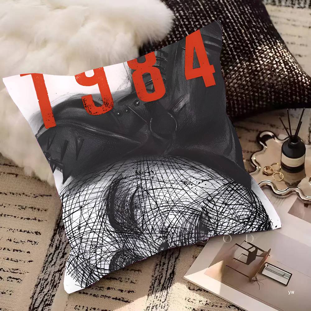 1984 George Orwell Pillow Case Square Pillow Bedroom Sofa Leisure Comfort Cushion Car Home Decoration