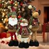 1/3pcs Festive Christmas Decorations Elegant Plaid Santa,Snowman, and Reindeer Figurines - Perfect for Home,Store Window Display