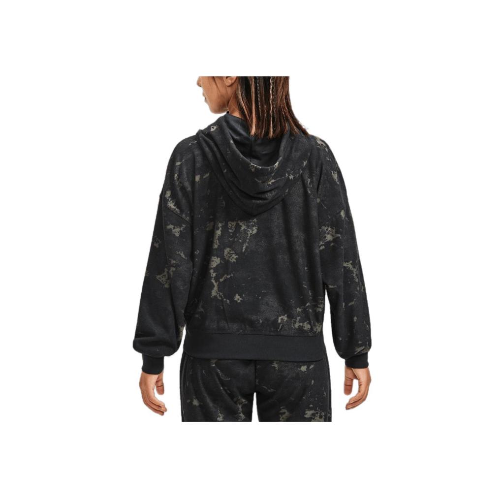Under Armour Journey Washed Embossed Hoodie Pullover Women Tops Black 1376915-001