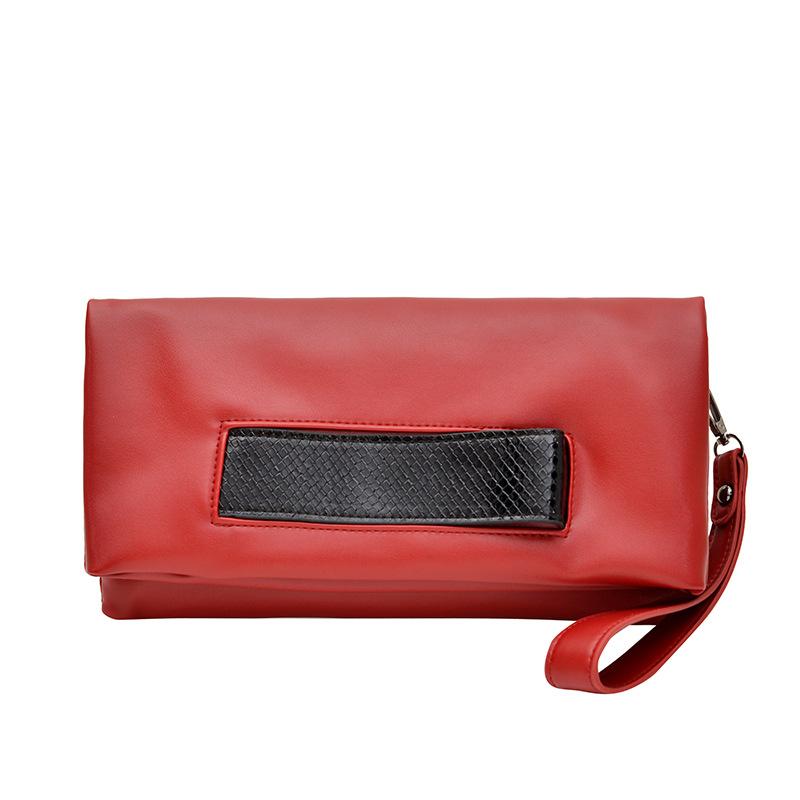 

Tide soft leather women s bag clutch bag New fashion messenger chain bag Large capacity dinner bag червоний