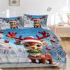 3pc Christmas Deer Holiday Decoration Home Bedding Set-Festive Gift for Fans,Travelers & Daily Use 1286a