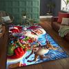 Santa & Reindeer Plush Christmas Mat Large Holiday Rug for Living Room, Kitchen, Bedroom, Festive Home Decor