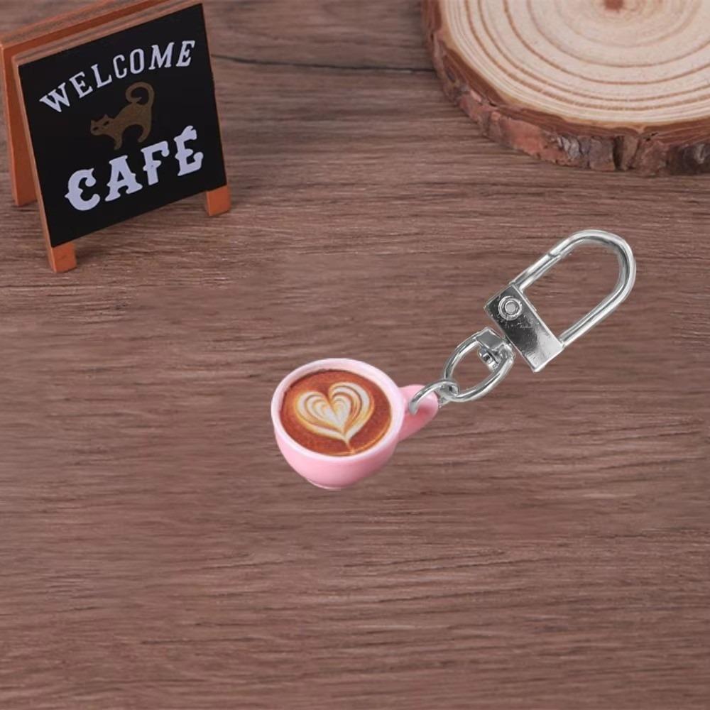 Moderne Mini-Kaffeetassen-Schlüsselanhänger Für Schulrucksack Geschenk Paare Freunde Taschenanhänger Niedlicher Cartoon-Schlüsselring Für Mädchen gray