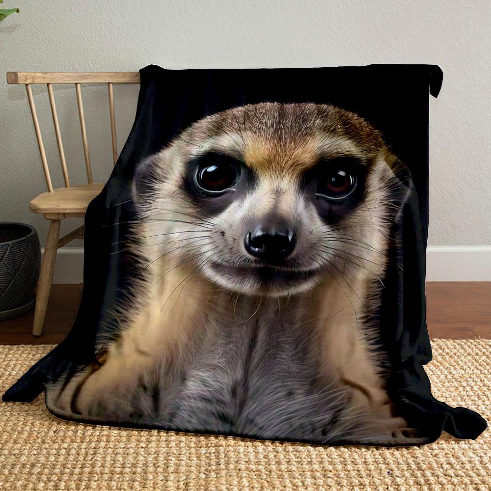 

Cute Meerkat Portrait Blanket bedroom Blanket for Livingroom Couch lunch break Soft throw for Friend s festival Gift 80cm x 120cm