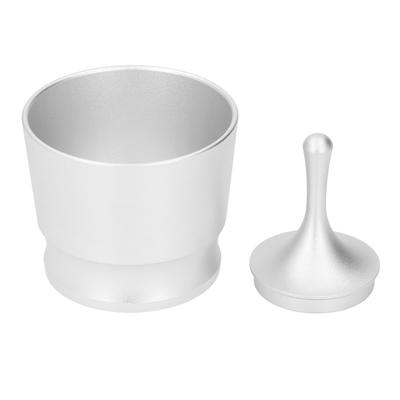 Coffee Powder Picker Aluminum Alloy Ergonomic Coffee Powder Receiver for 51mm 53mm 58mm Portafilter Silver