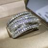 Exaggerated Micro-Inlaid Zircon Ring For Women, Personalized Avant-Garde Ring Full Of Diamond Jewelry