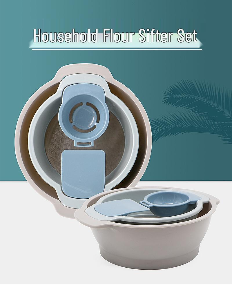 Multifunctional Baking Set: Flour Sifter, Scraper, and Egg Separator