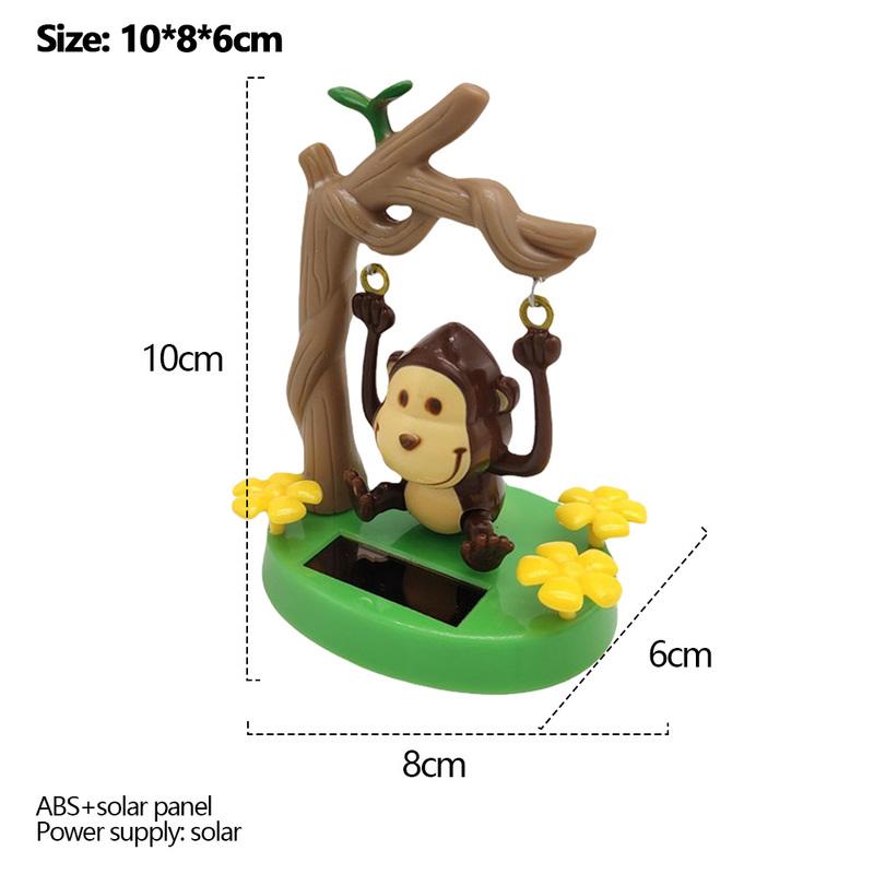 Solar Dancing Monkey Toy Solar Powered Swing Monkey Cute Animal Desktop Ornaments Cartoon for Car Interior Decoration
