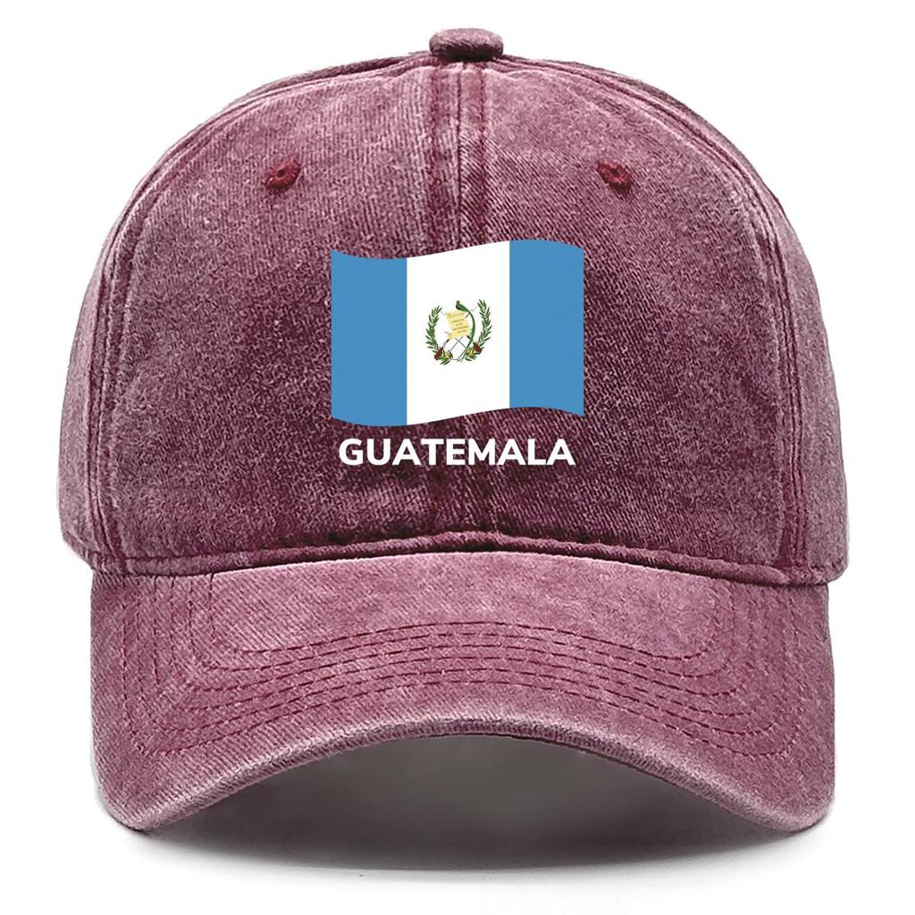 Guatemala Flag Waves Print Snapback Baseball Hat, Patriotic Trucker Hat Stylish Adjustable Buckle Simple Curved Brim Adjustable Sun Hat
