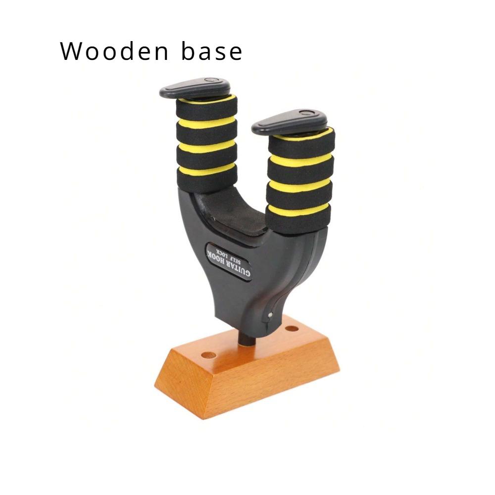 1 Guitar Hook Wooden Base, Made Of Sturdy And Durable Plastics Material.