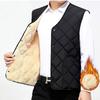 Men's Casual Fleece Solid Color Button Vest Men's V-neck Thickened Vest