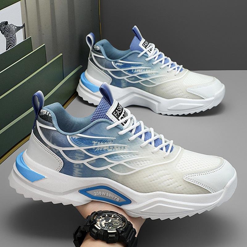 

Fashion Men s 2025 new mesh sports shoes with luminous, anti slip, wear-resistant, running, sports and leisure for men 44 небесно-голубой