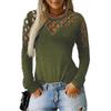 Long Sleeve Shirts for Women Oversized Crewneck Cut Hollow Rhinestone Tops Tshirts New Autumn Winter T-Shirt Top