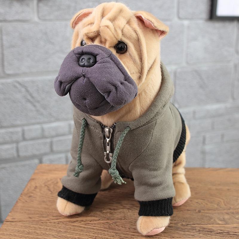 Hochwertiges Simulationshund Plüschtier Chihuahua Bulldogge Shar Pei Haustierhund Kinder Baby Geburtstagsgeschenk Weiches Stofftier