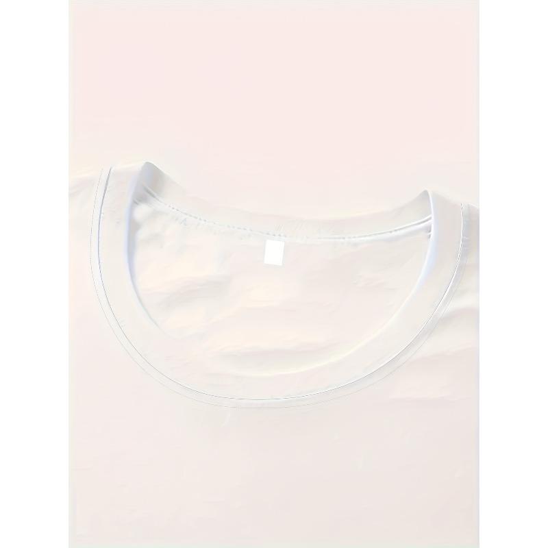 Women's White Orange Yellow Floral Print Tee Relaxed Fit Short Sleeve All-Season Machine Washable Versatile Casual Trendy Top