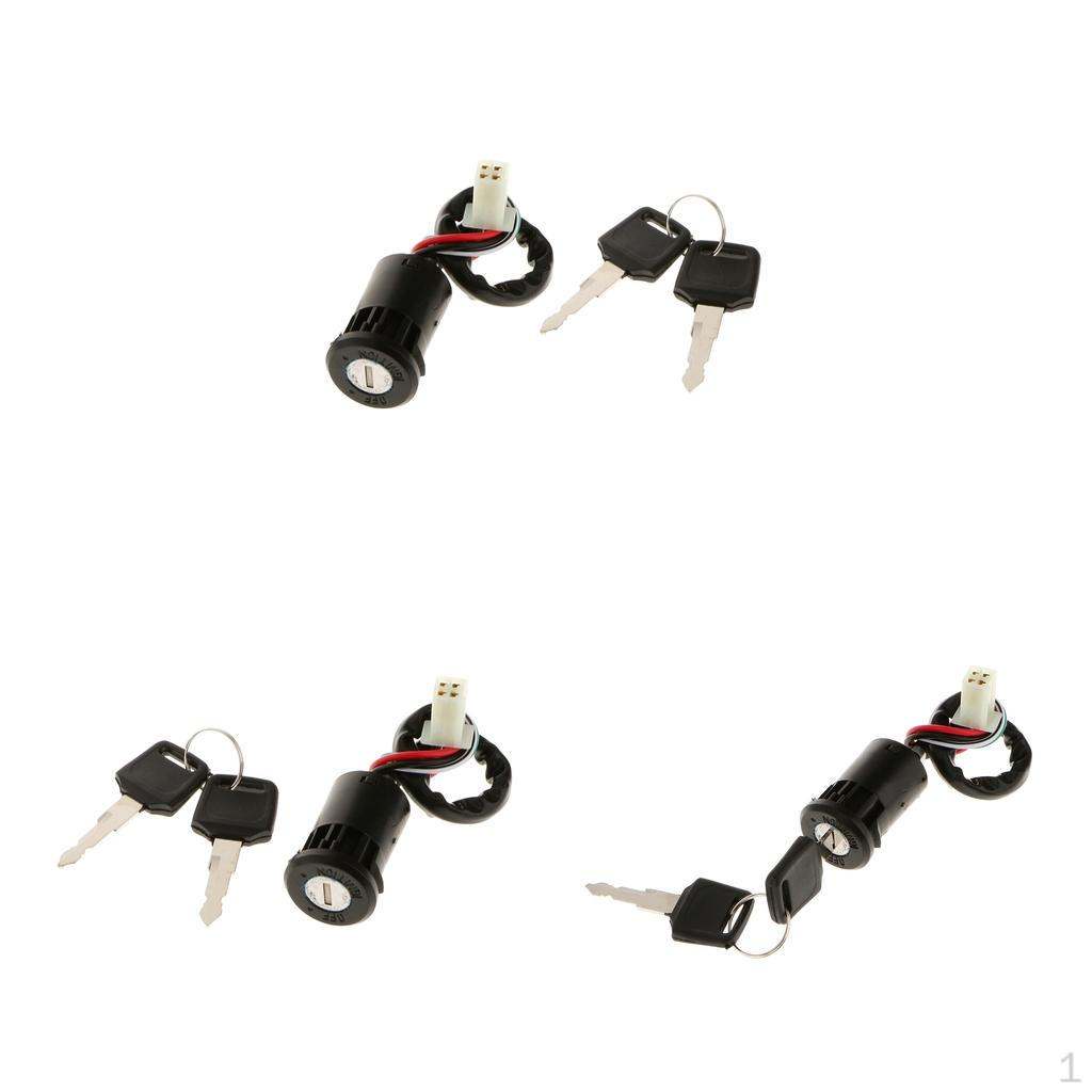 

3 Pieces Ignition Lock Cylinder Replacement Suitable for ATV Quad & Dirt Bikes 70cc