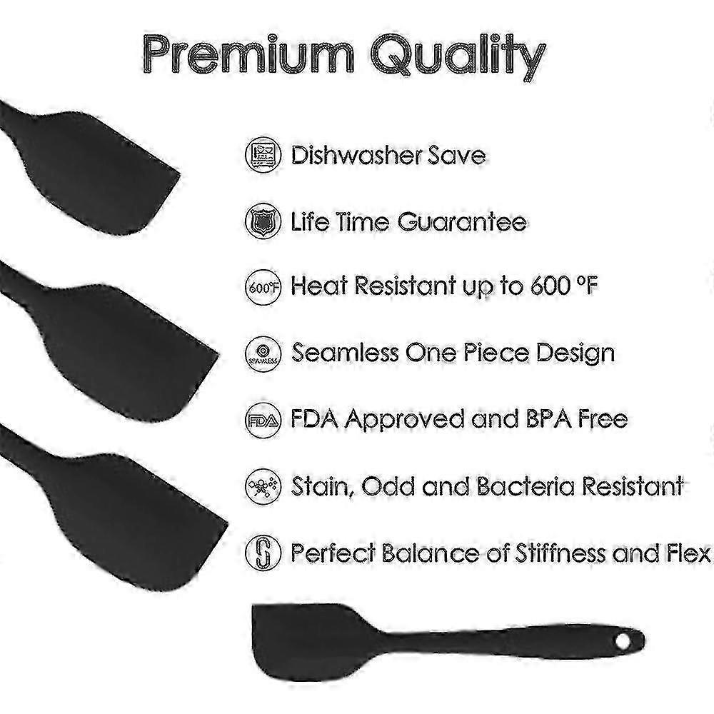 600f High Heat-resistant Premium Silicone Spatula Set, Seamless Design Non-stick Rubber With Cooking/baking Utensil Set Of 4