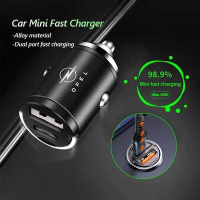 Mini Car Charger Fast Charging USB Type C Charger Accessories For Opel Astra  H J K Insignia Corsa D Zafira Meriva Mokka Vivaro